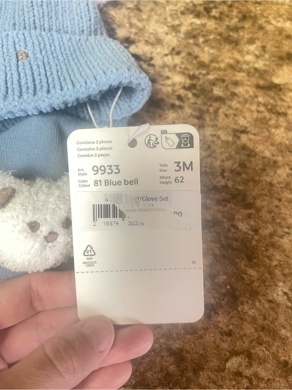 Mayoral Blue Knit Bear Hat and Booties Set - Picture 2 of 4